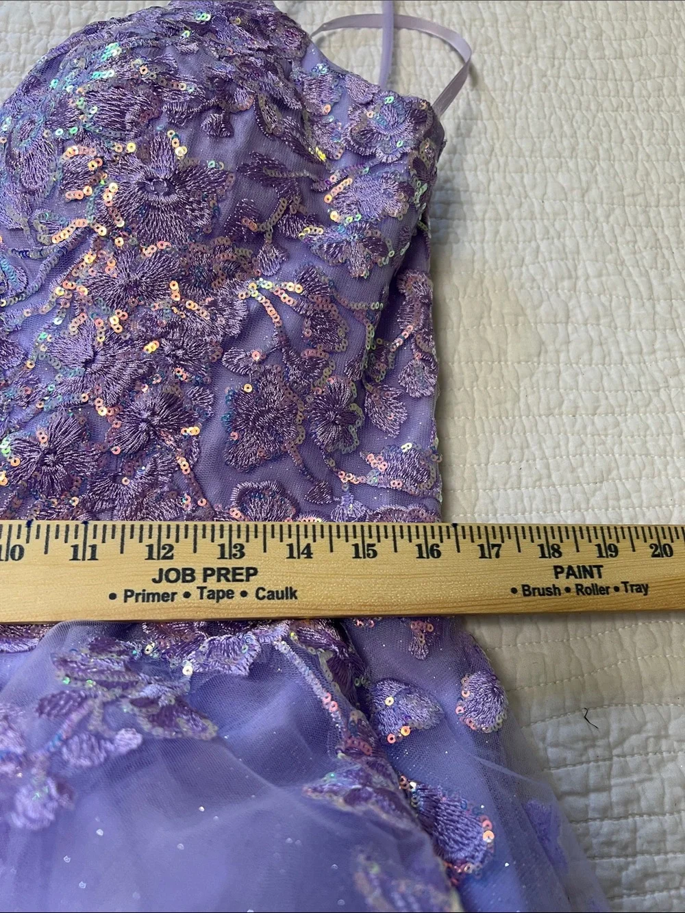 NWT Fiesta Fashion Lavender Lace Tulle Homecoming Dress XL Short Cocktail Prom
